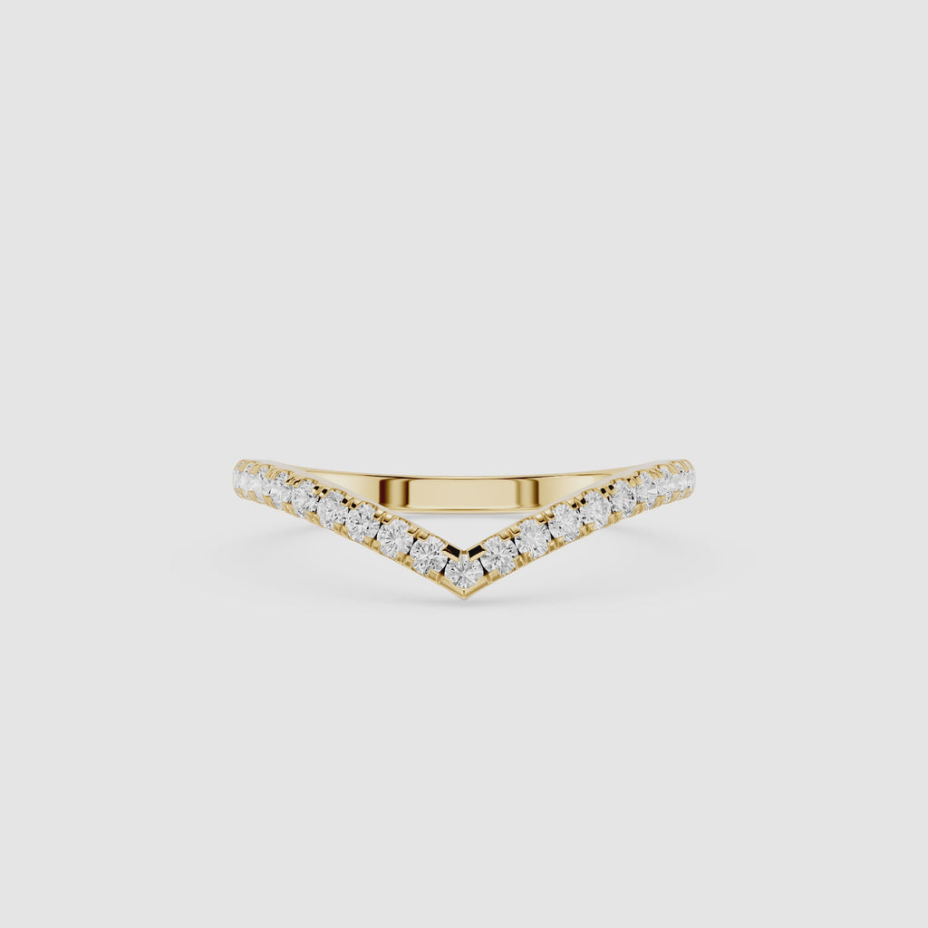 Chevron Lab Grown Diamond Wedding Band