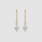 Heart Cut Lab Grown Diamond Cascade Drop Earrings