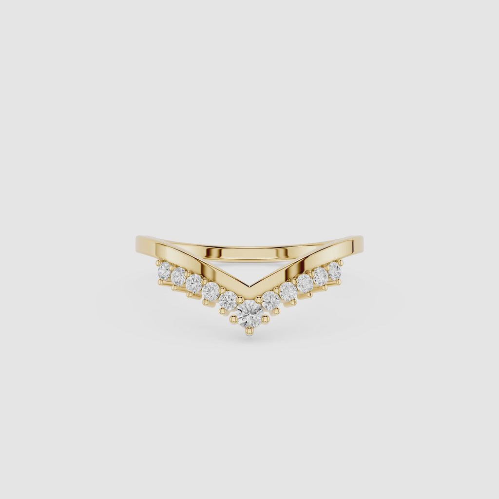 Graduated Chevron Lab Grown Diamond Wedding Band