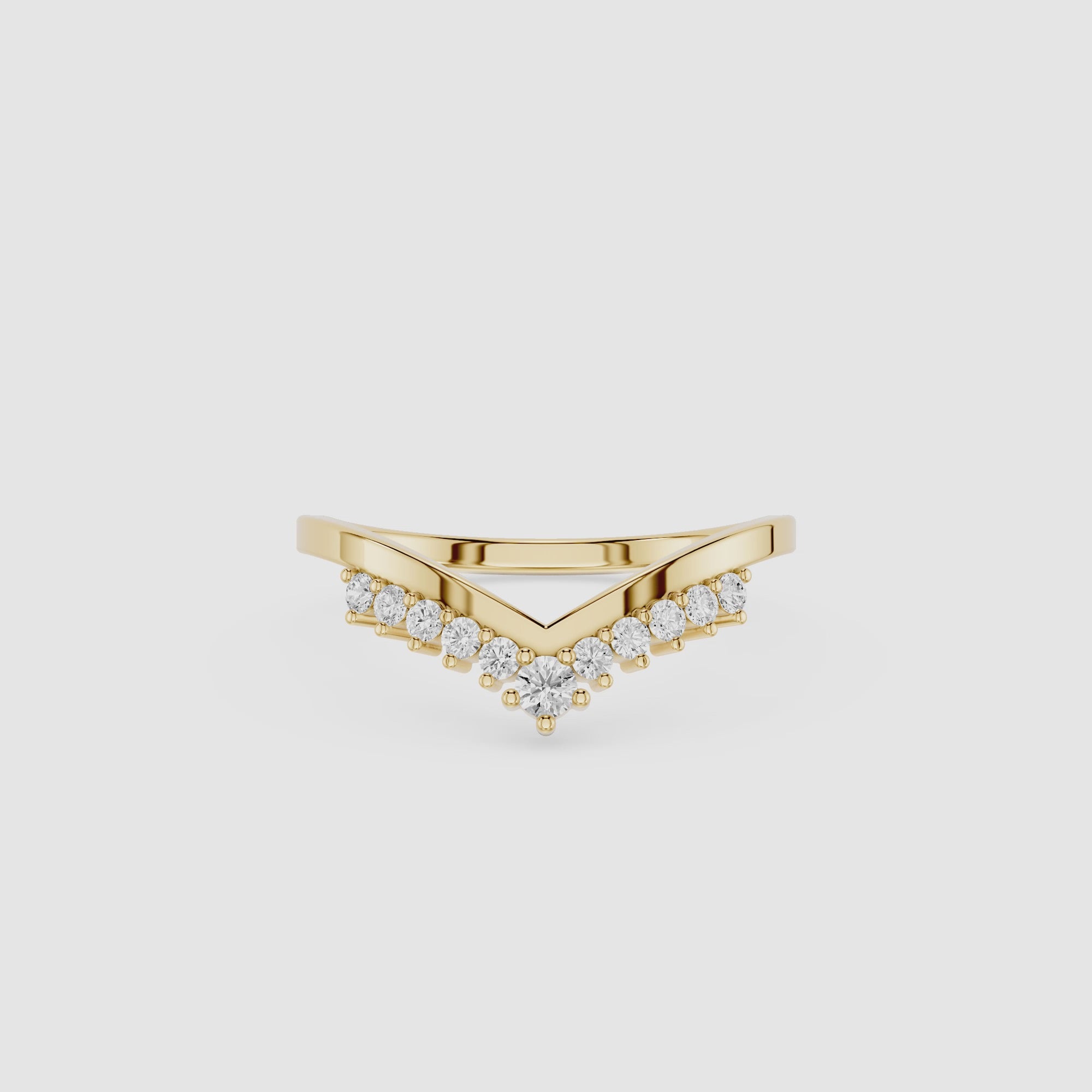 Graduated Chevron Lab Grown Diamond Wedding Band