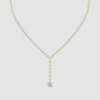 Round Cut Lab Grown Diamond Lariat Tennis Necklace