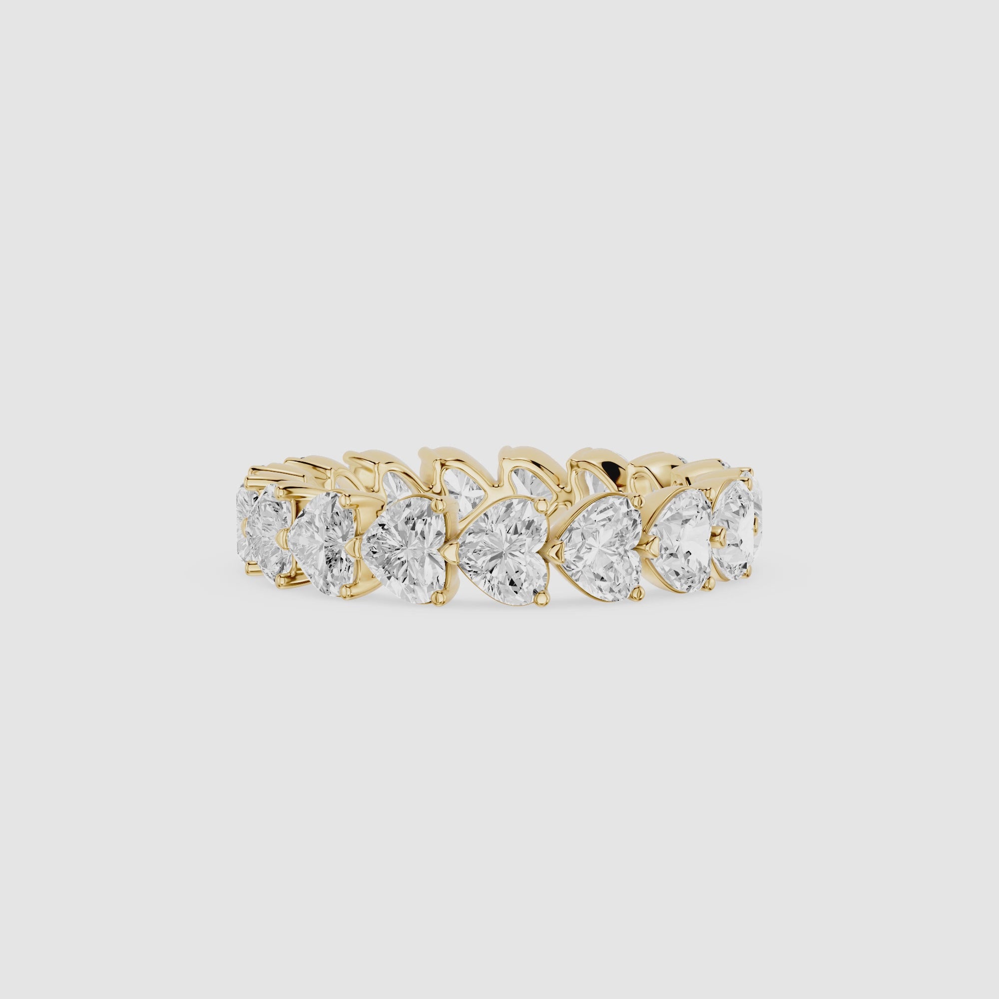 Full Eternity Heart Cut Lab Grown Diamond Wedding Band