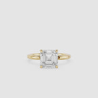 Emerald Cut Lab Grown Diamond Cathedral Engagement Ring
