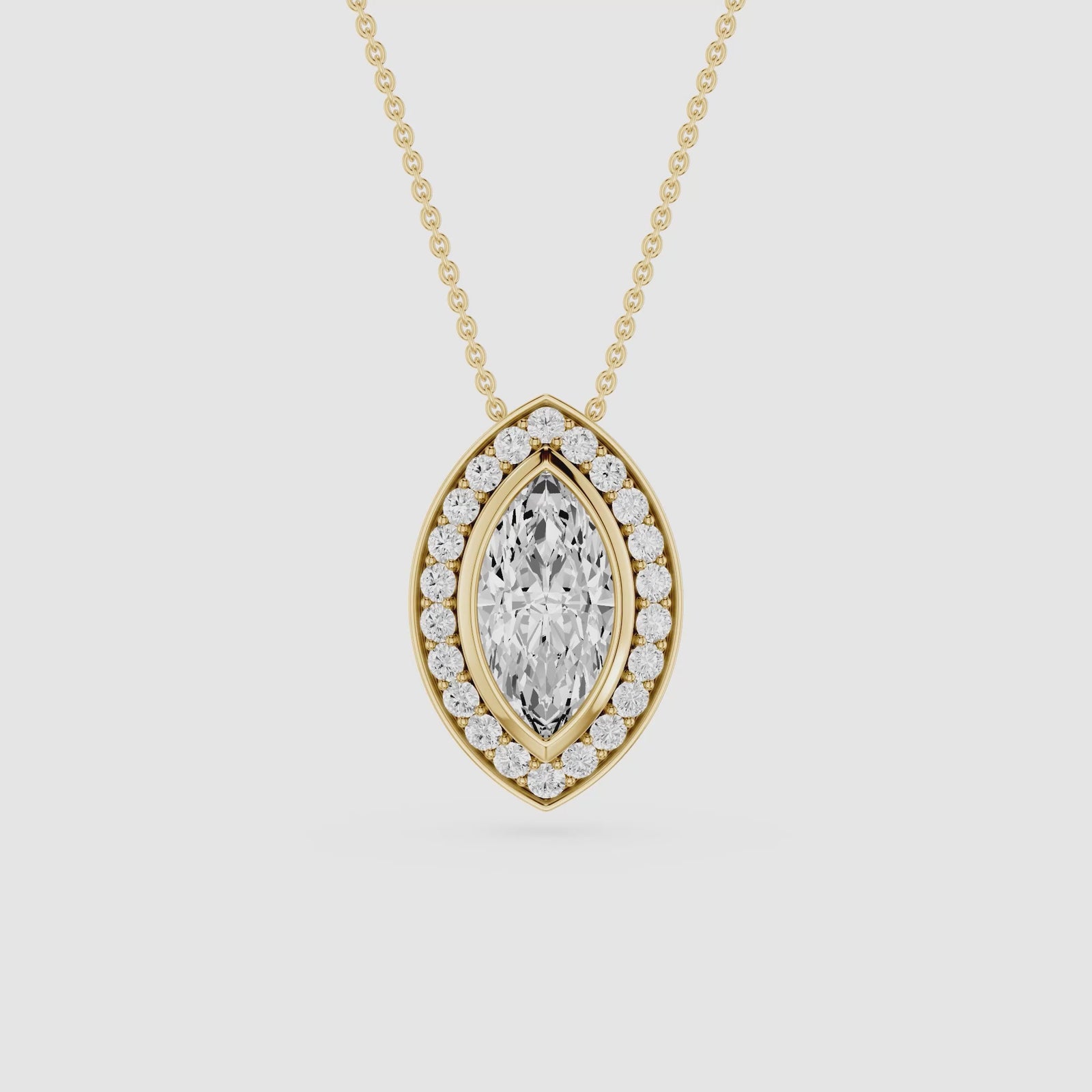 Marquise Cut Eye Style Lab Grown Diamond Halo Pendant
| mvp:SHARED:02