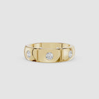 Round Diamond Flush Set Men's Ring