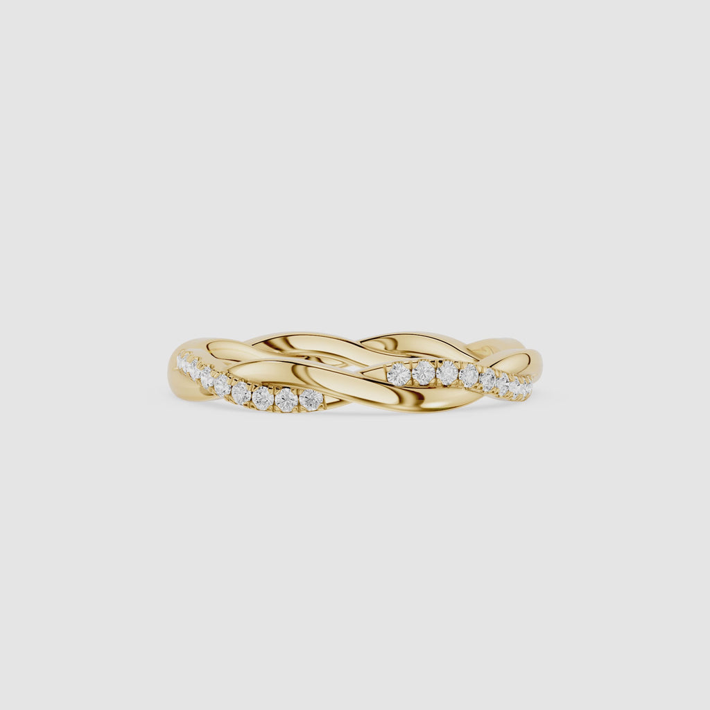 Twisted Pavé Diamond Infinity Band Ring