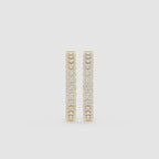 Pavé Lab Grown Diamond Hoop Earrings with Round Diamonds