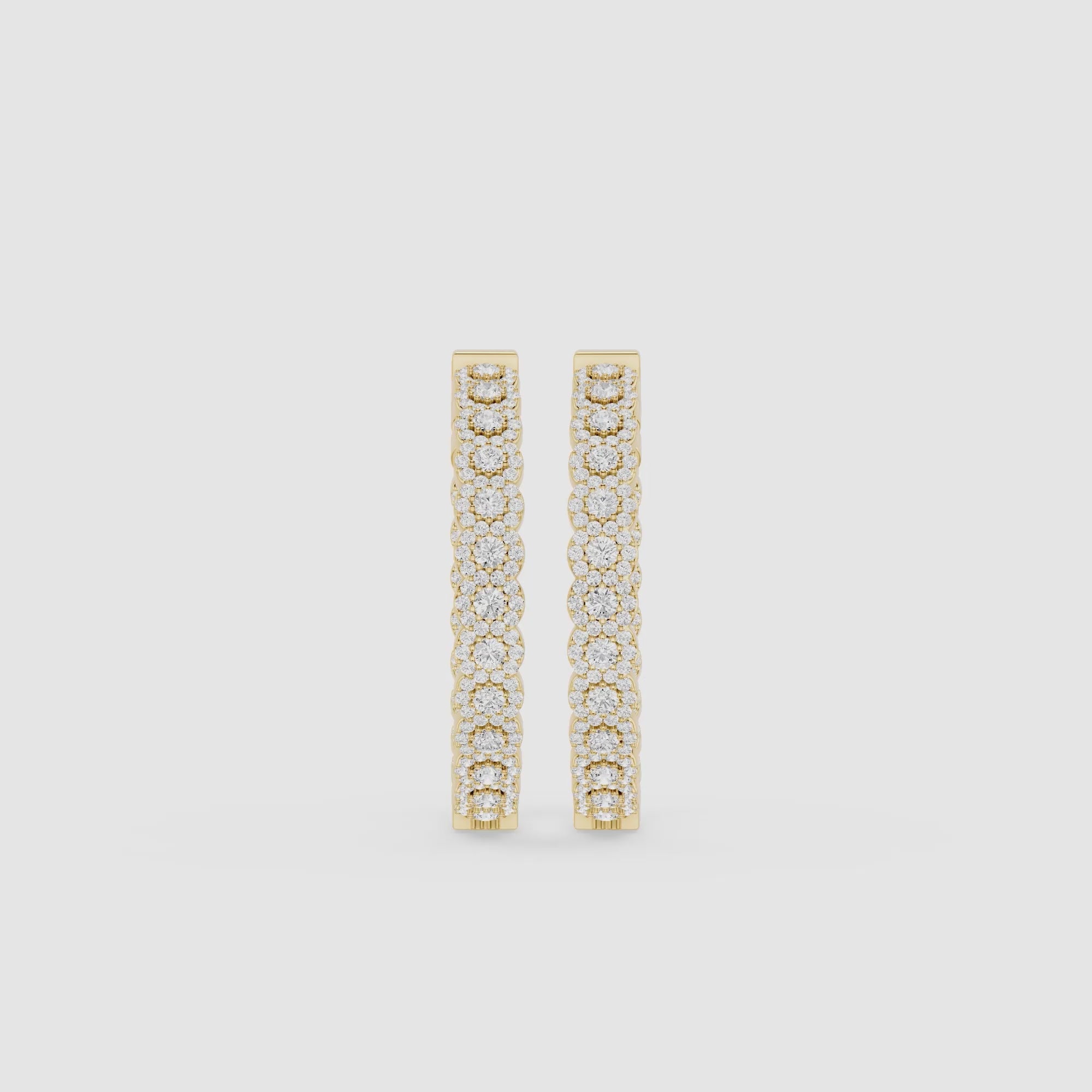 Pavé Lab Grown Diamond Hoop Earrings with Round Diamonds