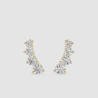 Graduated Diamond Ear Cuff Earrings with Lab Grown Diamonds
