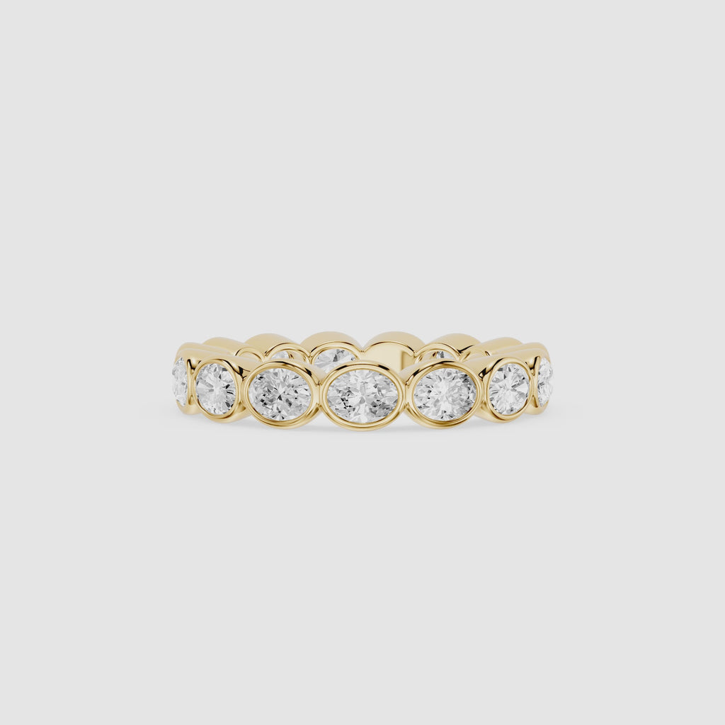 Oval Bezel Set Lab Grown Diamond Eternity Ring
