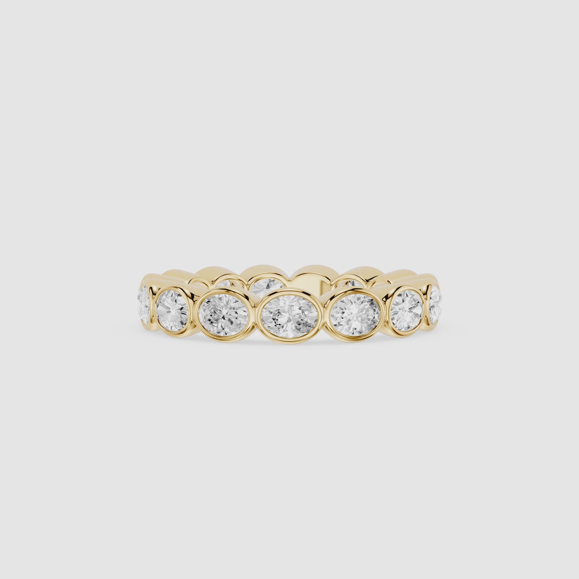 Oval Bezel Set Lab Grown Diamond Eternity Ring