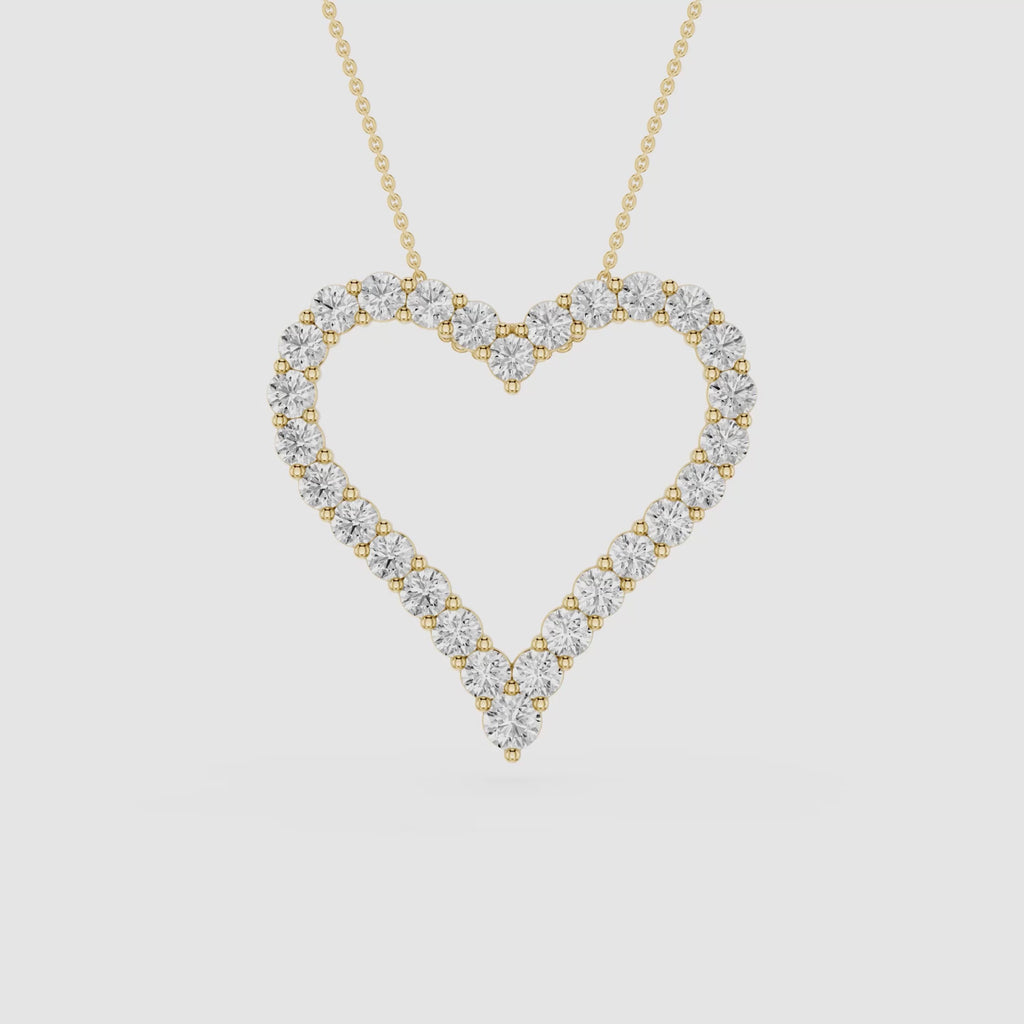 Diamond Heart Outline Pendant