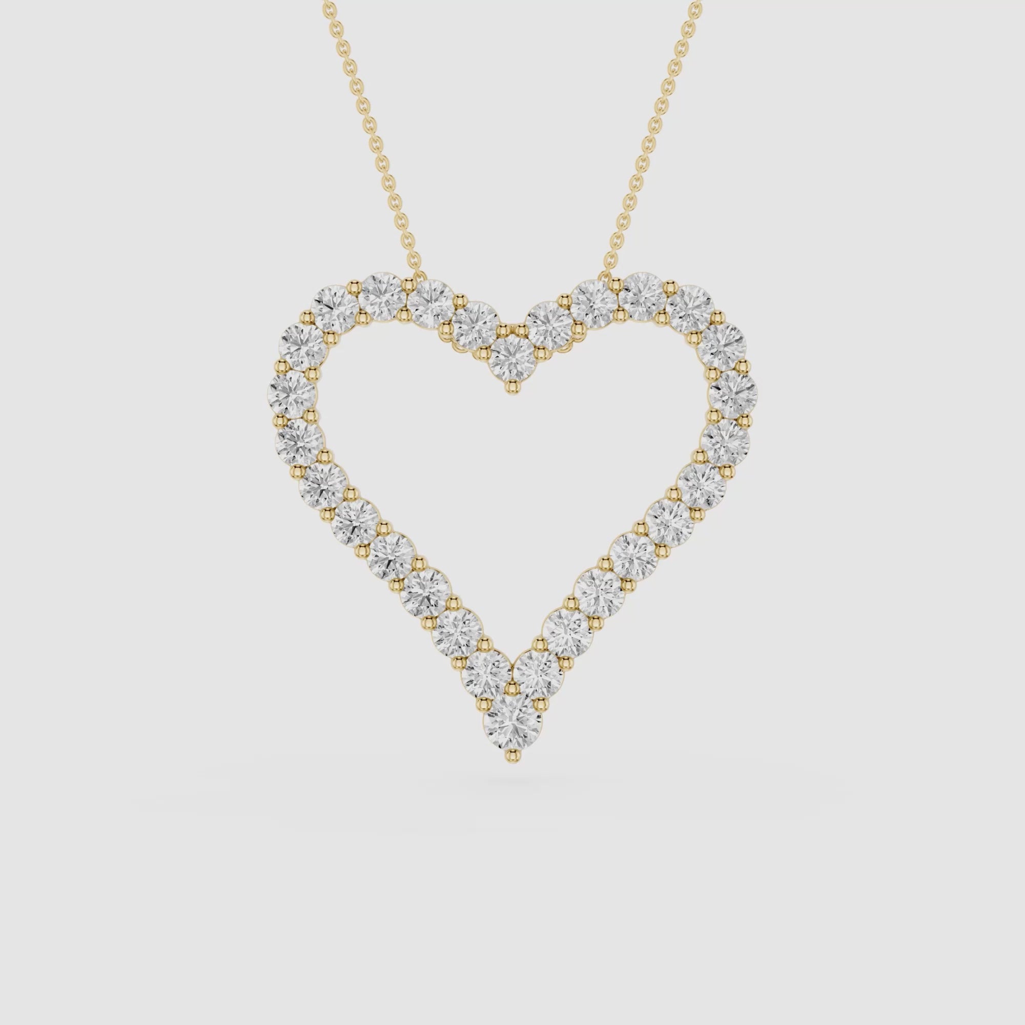 Diamond Heart Outline Pendant