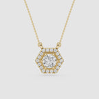 Hexagon Halo Lab Grown Diamond Pendant