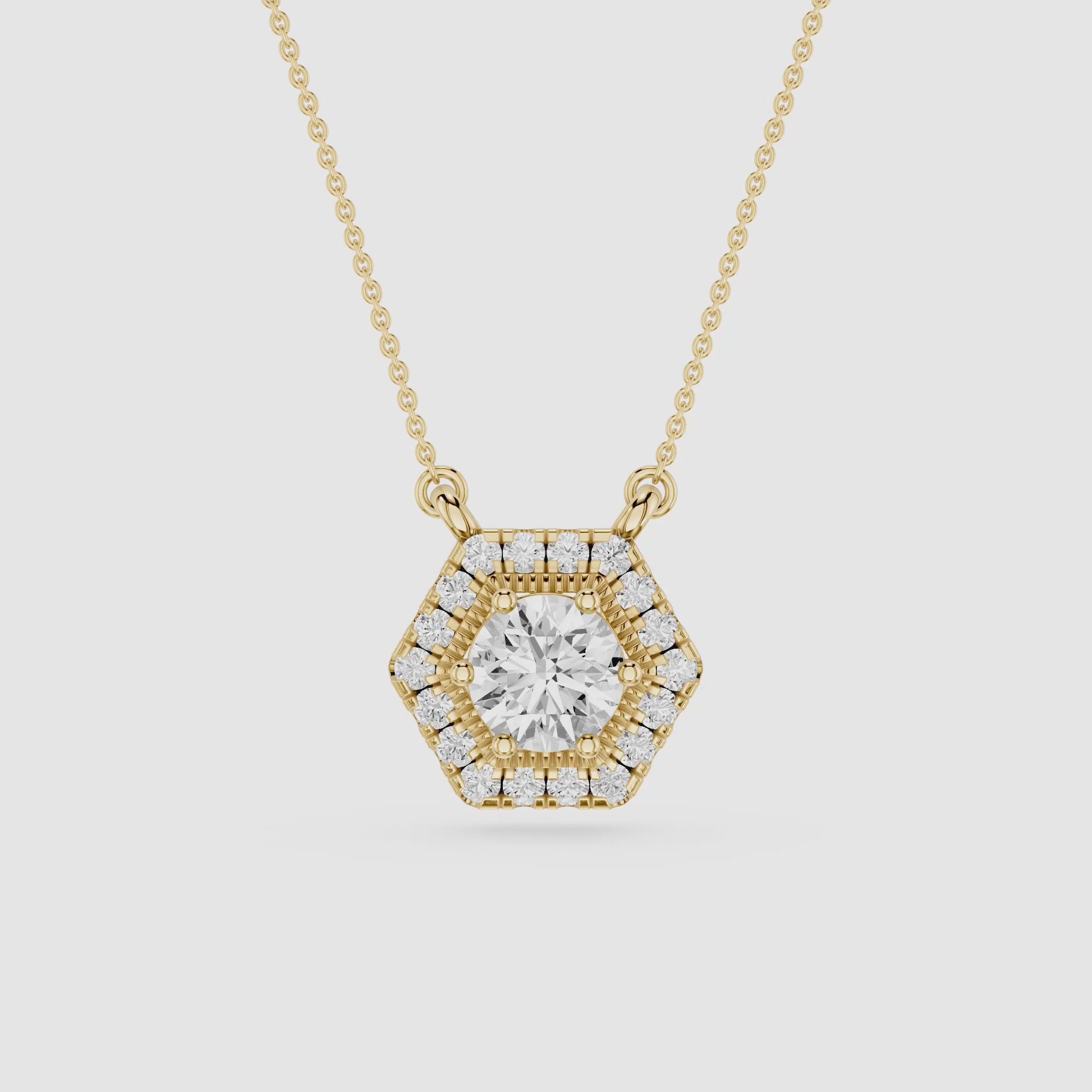 Hexagon Halo Lab Grown Diamond Pendant