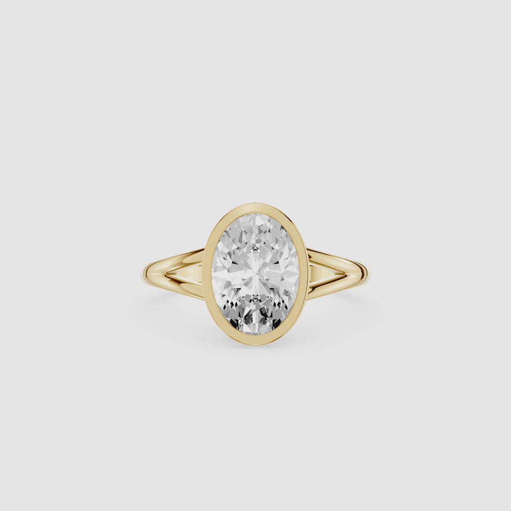 Oval Cluster Lab Grown Diamond Engagement Ring