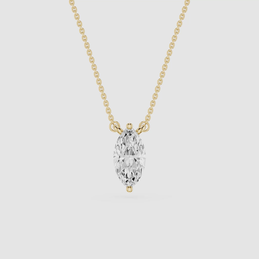 Marquise Lab Grown Diamond Solitaire Pendant