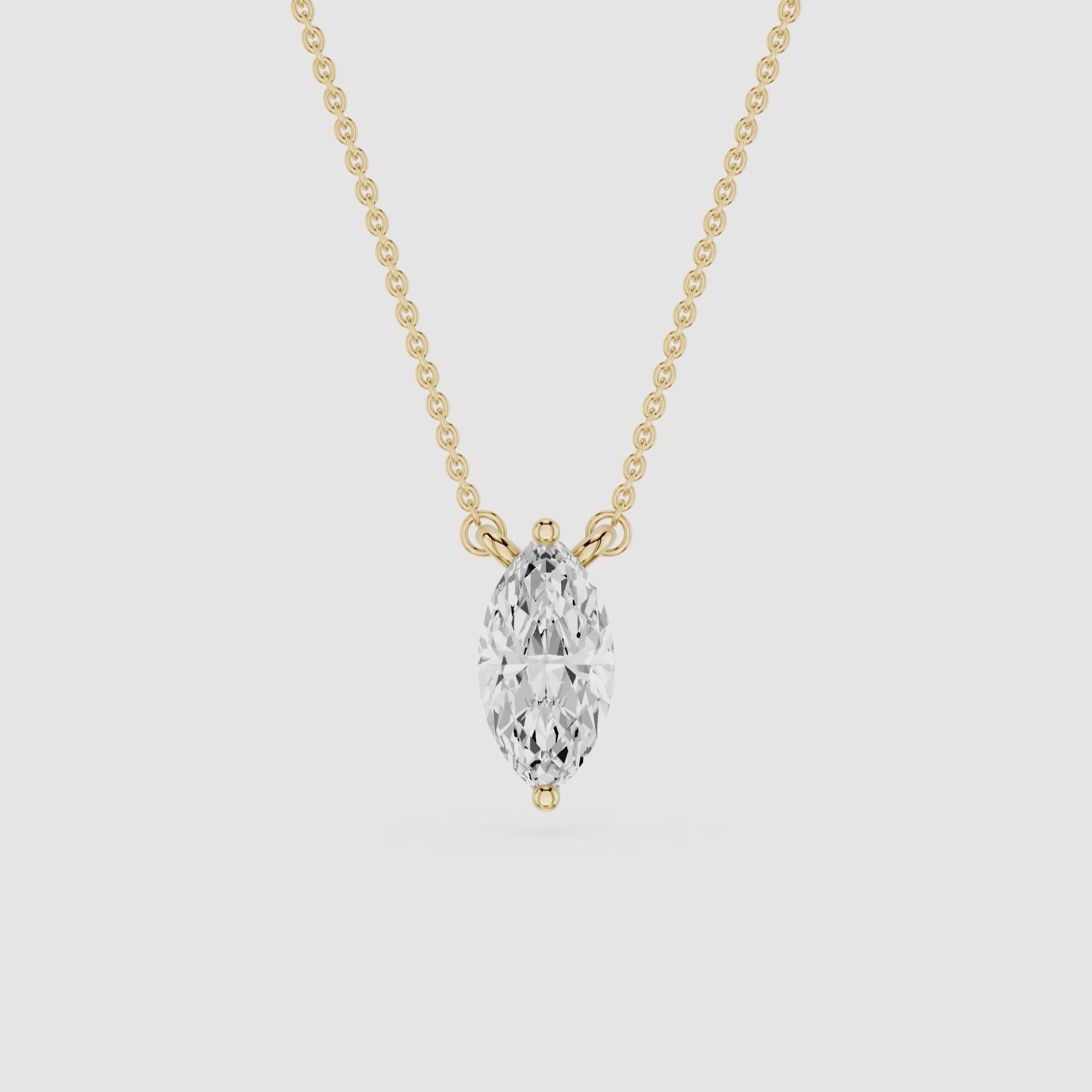 Marquise Lab Grown Diamond Solitaire Pendant