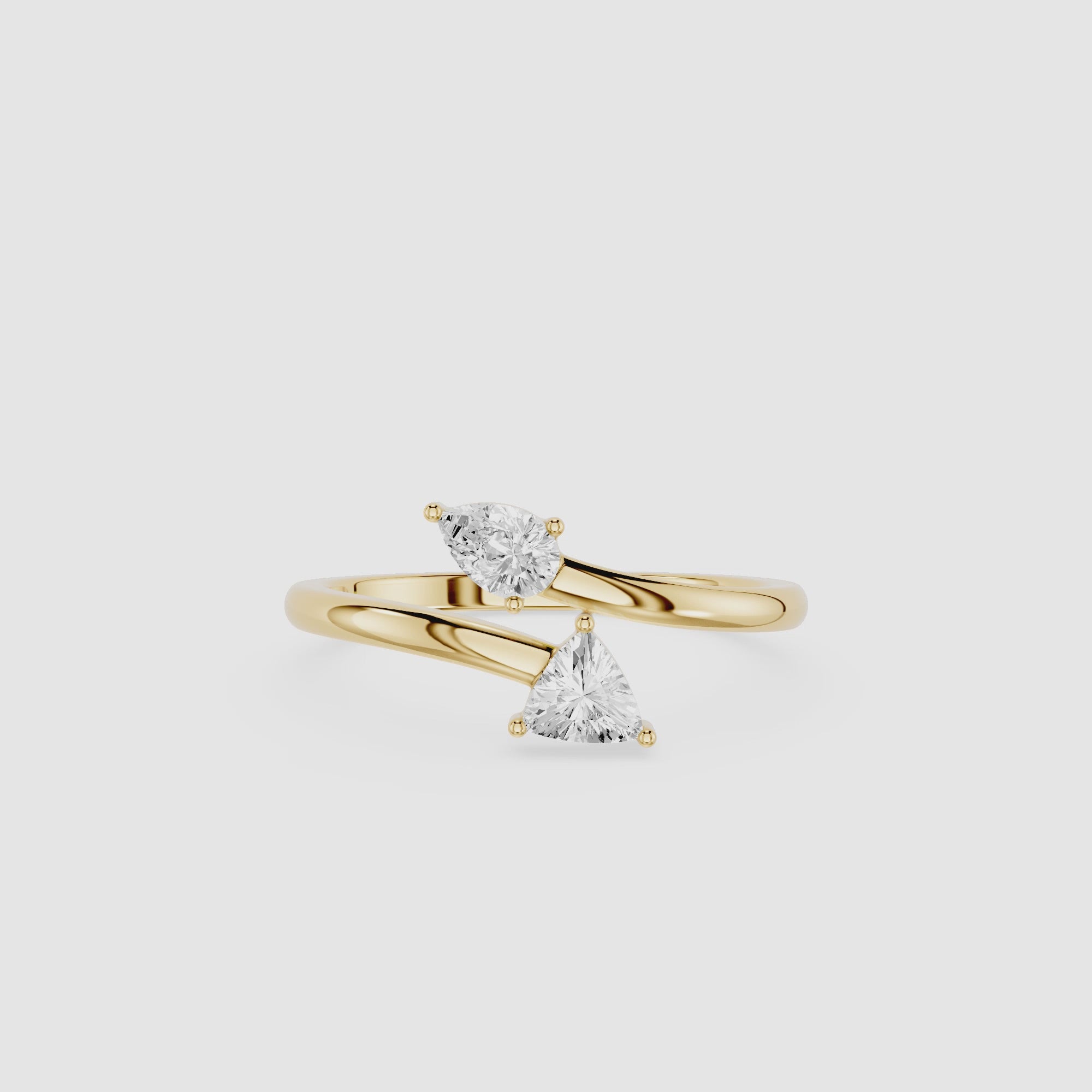 Pear & Triangle Cut Lab Grown Diamond Open Ring