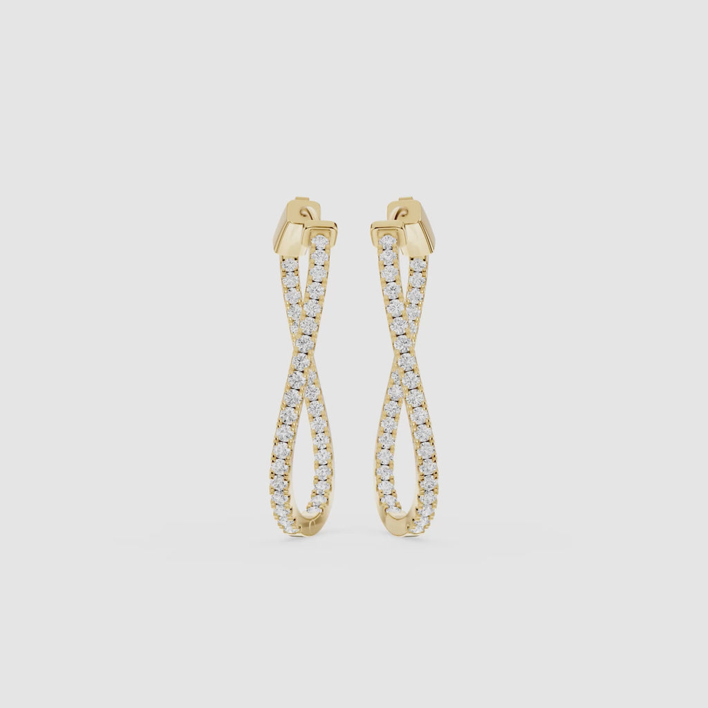 Twisted Lab Grown Diamond Hoop Earrings for Women