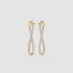 Twisted Lab Grown Diamond Hoop Earrings for Women