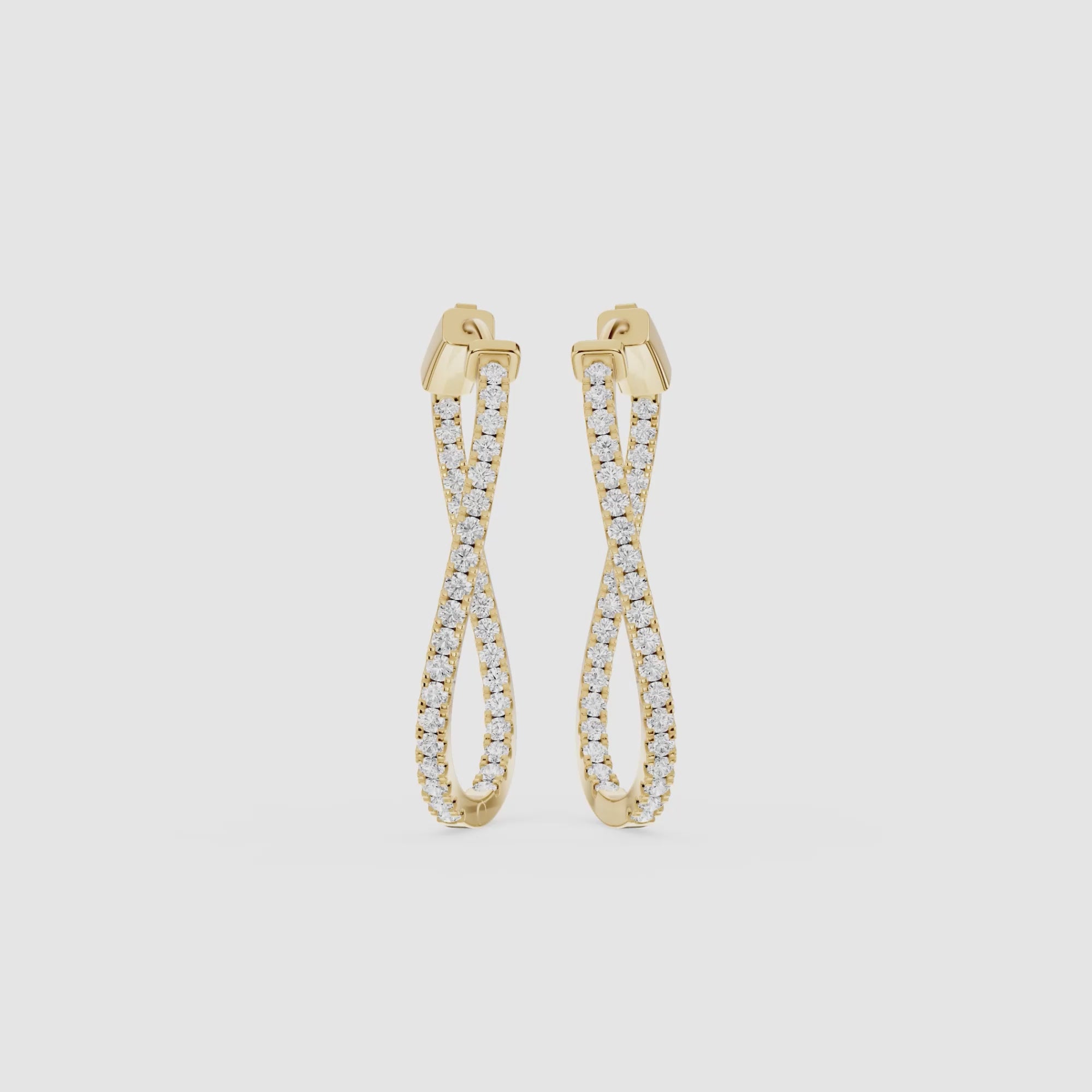 Twisted Lab Grown Diamond Hoop Earrings for Women