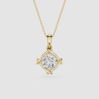 Round Cut Lab Grown Diamond Twist Frame Pendant