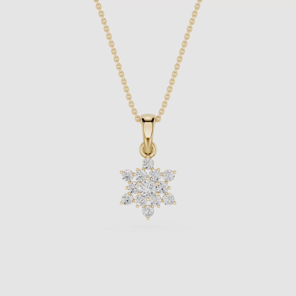 Lab Grown Diamond Snowflake Pendant