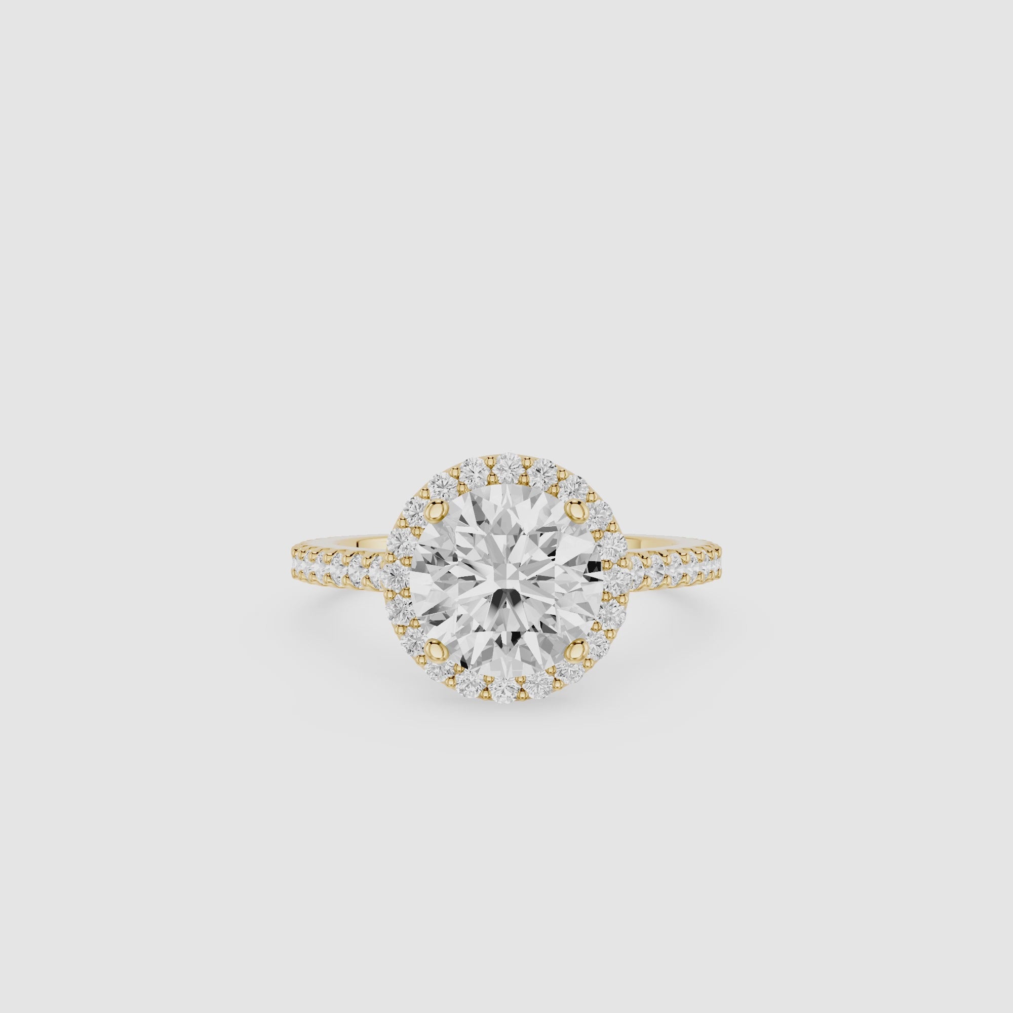 Round Lab Grown Diamond Halo Engagement Ring