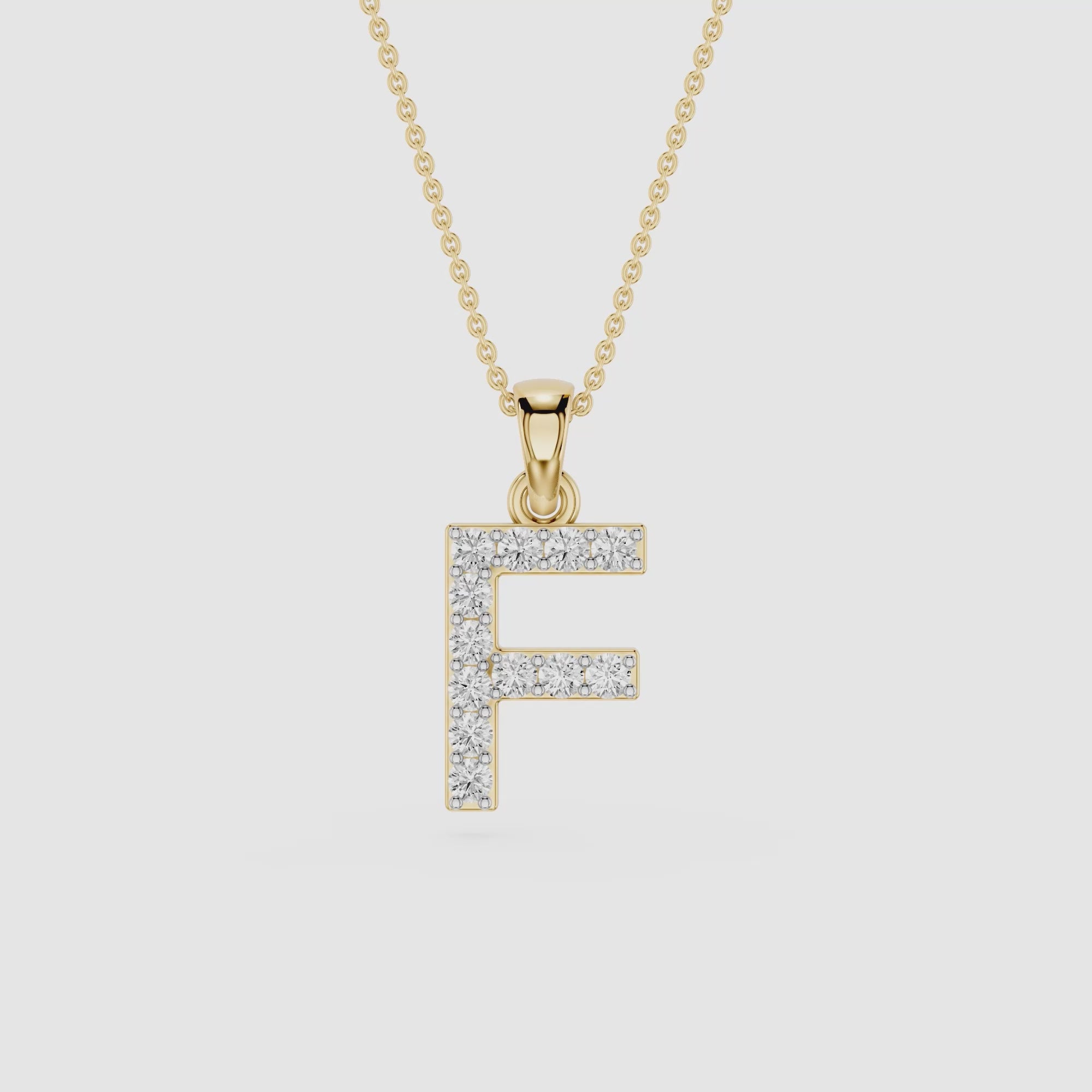 Lab Grown Diamond Initial F Pendant