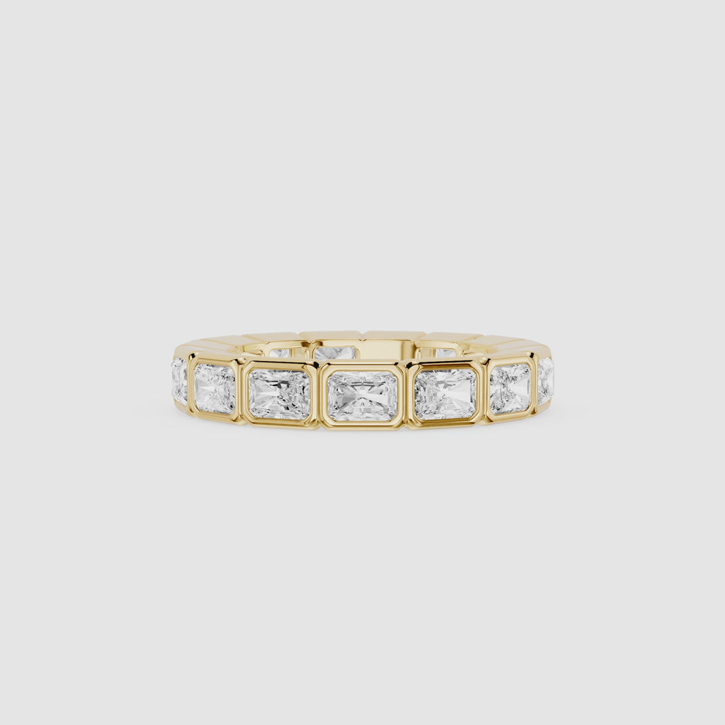 Radiant Cut Bezel Set Lab Grown Diamond Eternity Ring