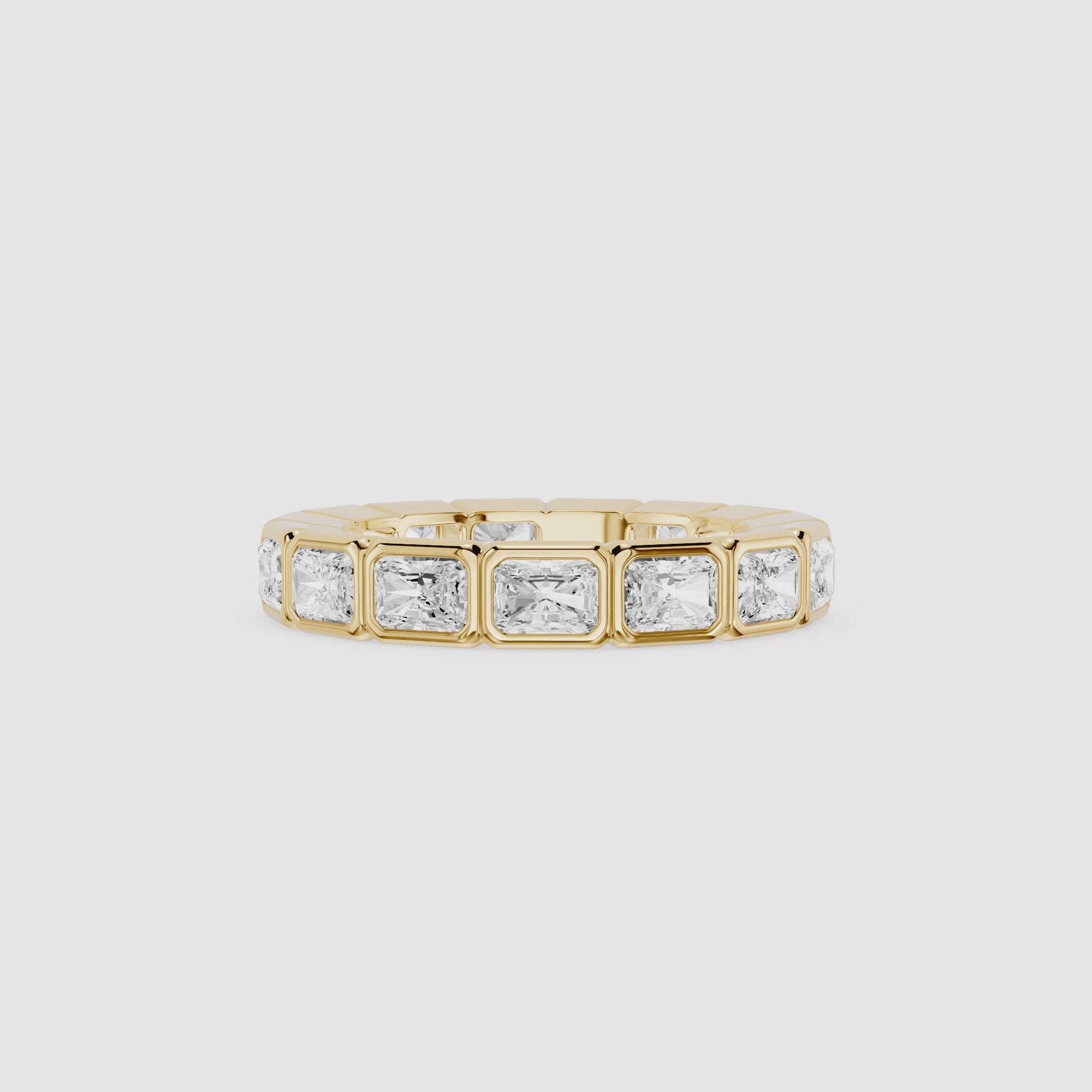 Radiant Cut Bezel Set Lab Grown Diamond Eternity Ring
