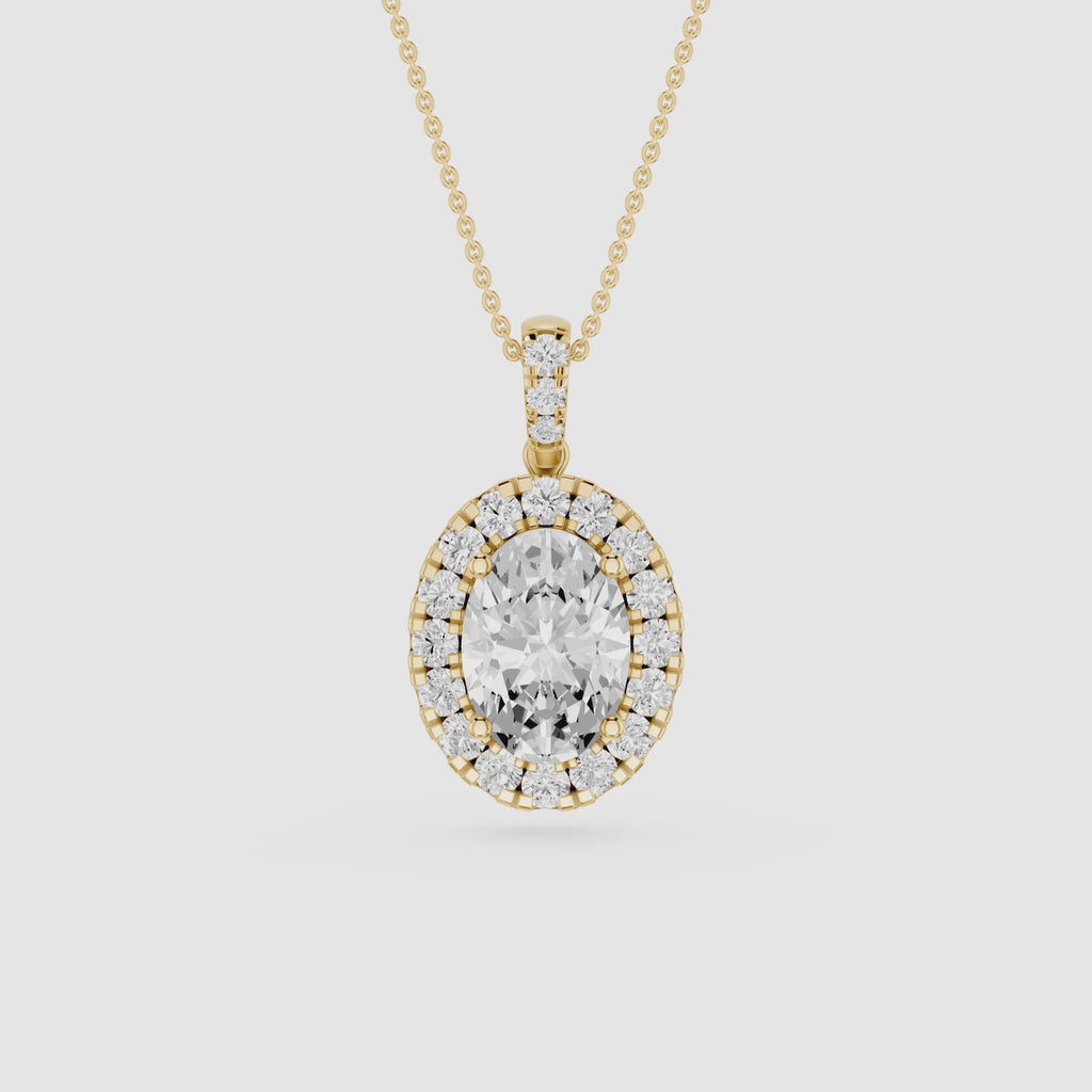 Oval Halo Lab Grown Diamond Pendant