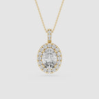 Oval Halo Lab Grown Diamond Pendant