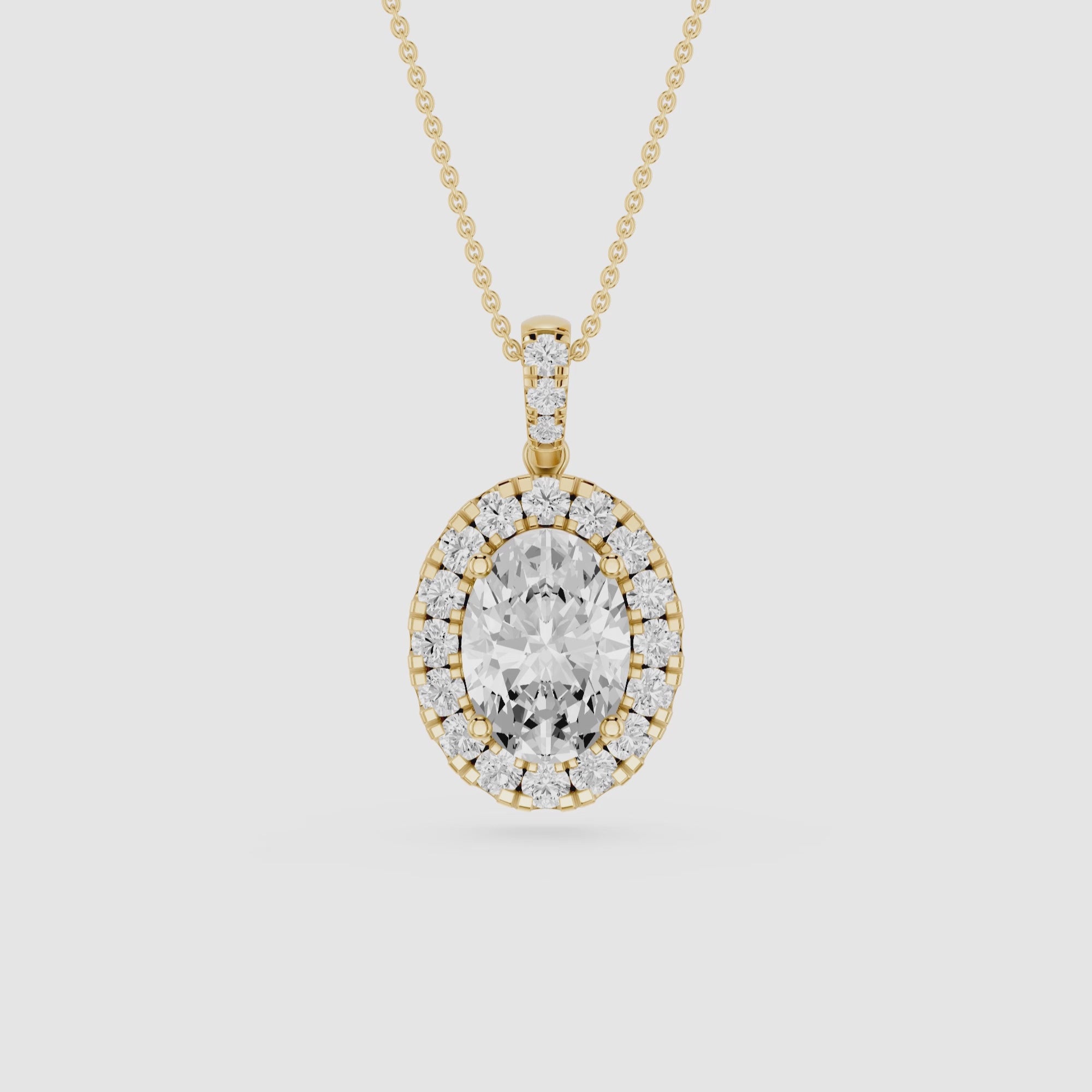 Oval Halo Lab Grown Diamond Pendant