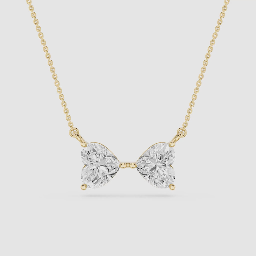 Heart Cut Lab Grown Diamond Two Stone Pendant