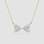Heart Cut Lab Grown Diamond Two Stone Pendant