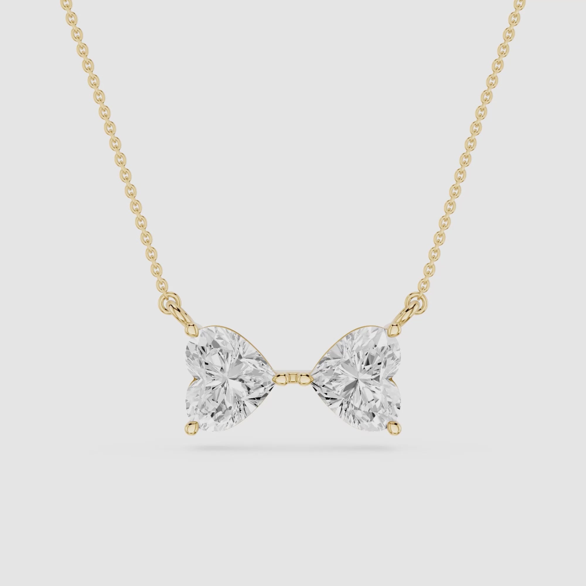 Heart Cut Lab Grown Diamond Two Stone Pendant