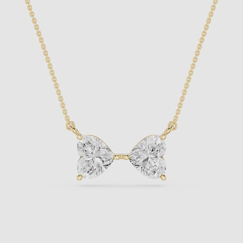 2 Carat Heart Cut Lab Grown Diamond Toi et Moi Pendant