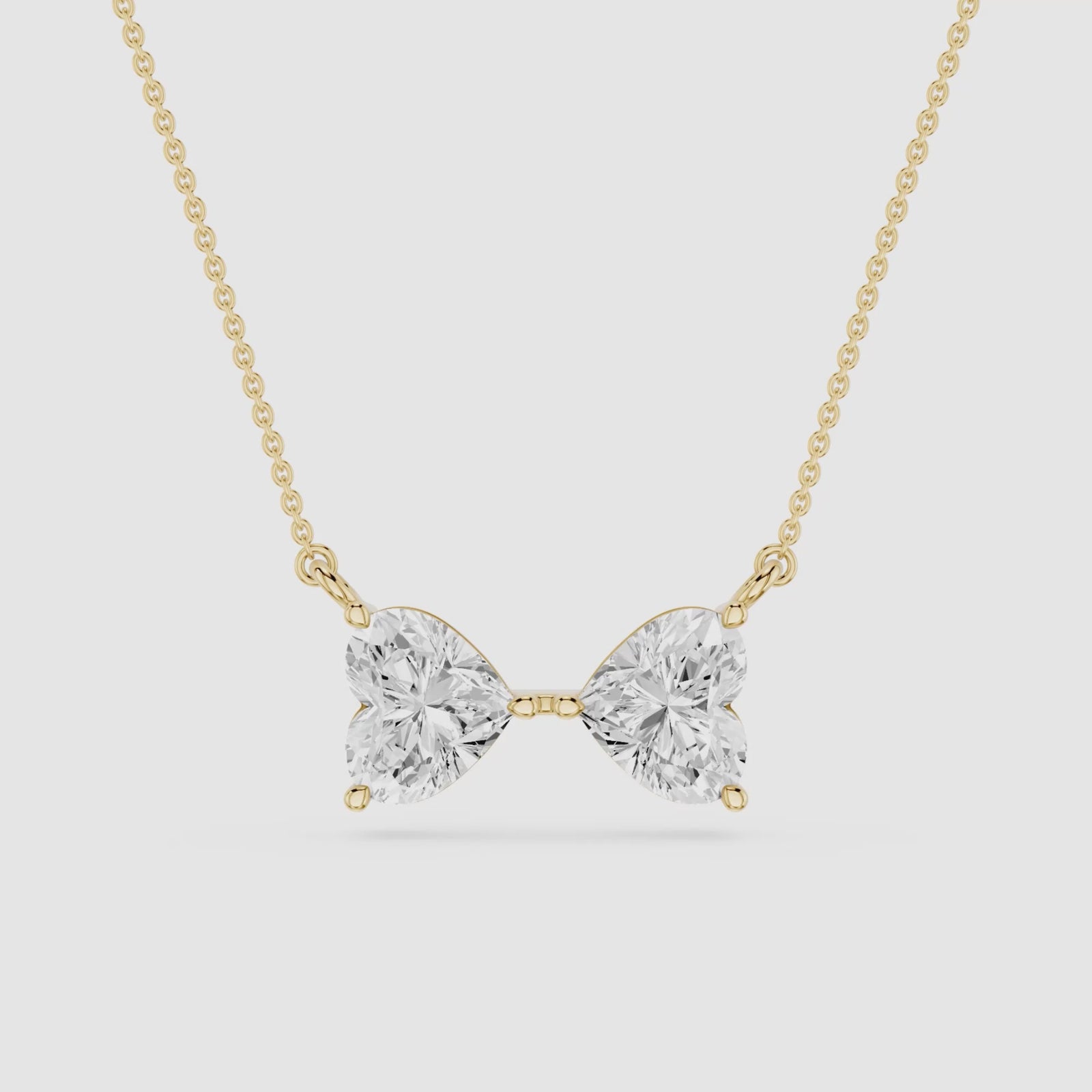 2 CT Twin Heart Cut Lab Grown Diamond Toi et Moi Pendant