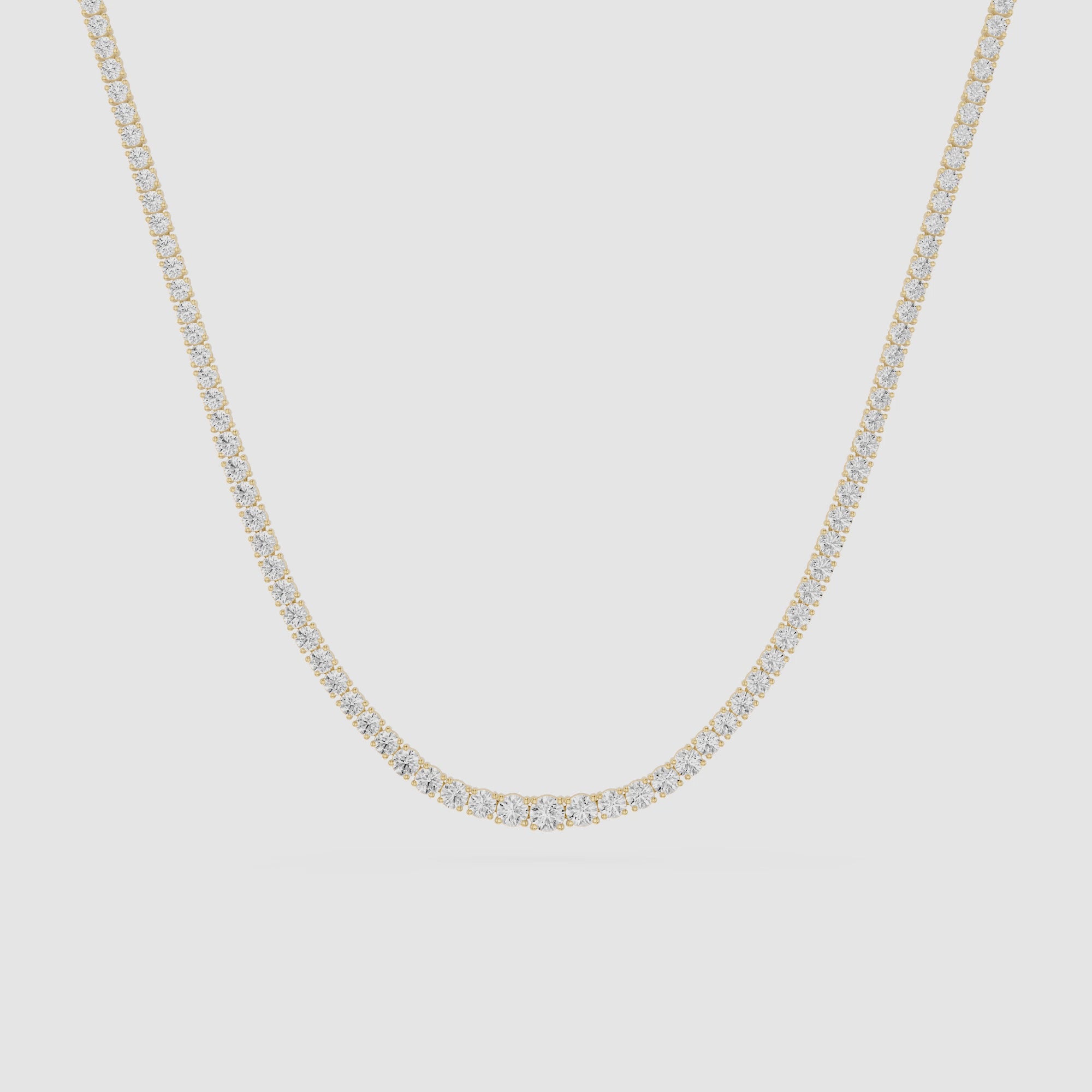 Graduated Round Cut Lab Grown Diamond Tennis Necklace