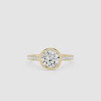 Round Bezel Set Lab Grown Diamond Engagement Ring