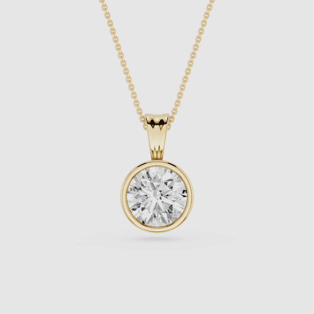 Round Bezel Lab Grown Diamond Pendant