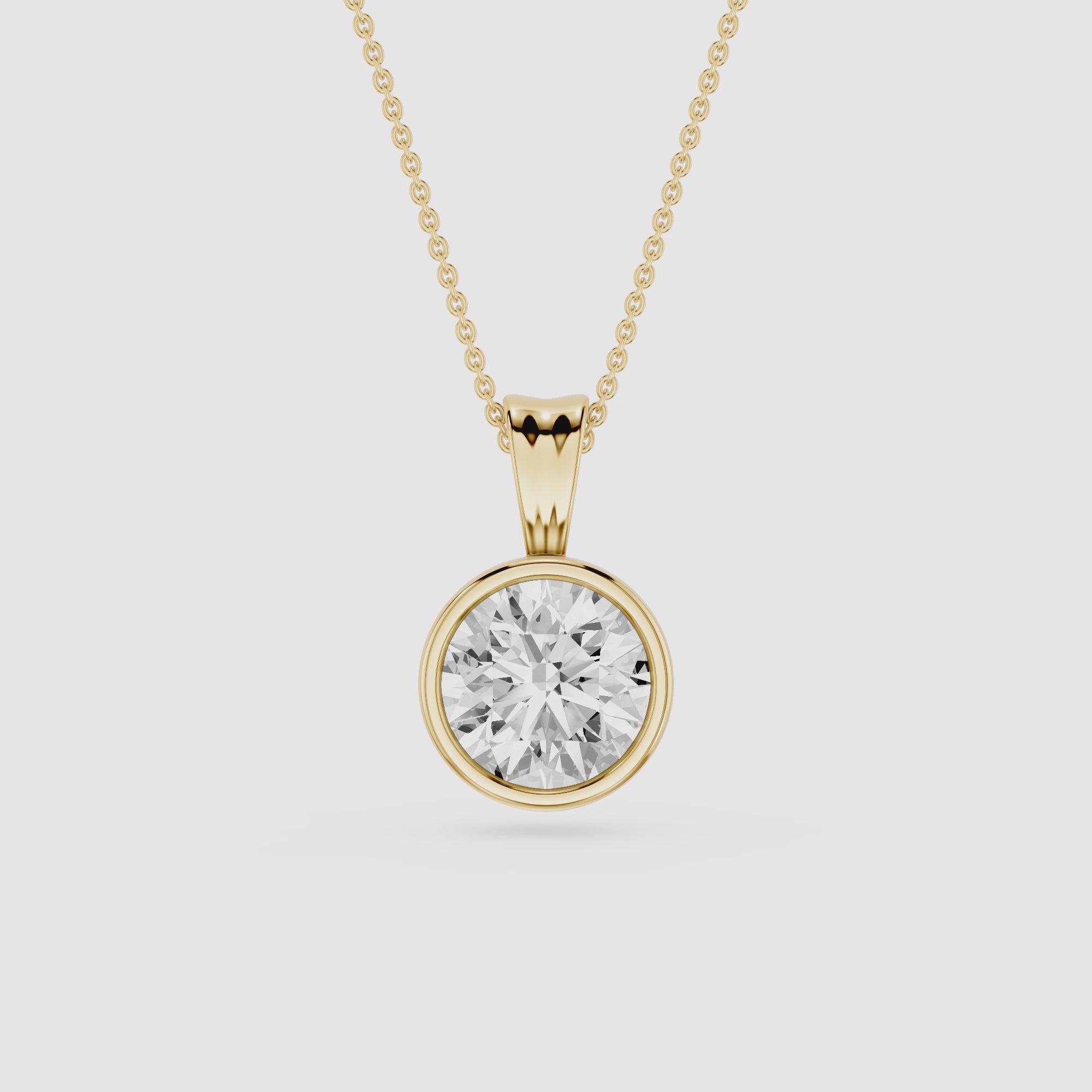 Round Bezel Lab Grown Diamond Pendant