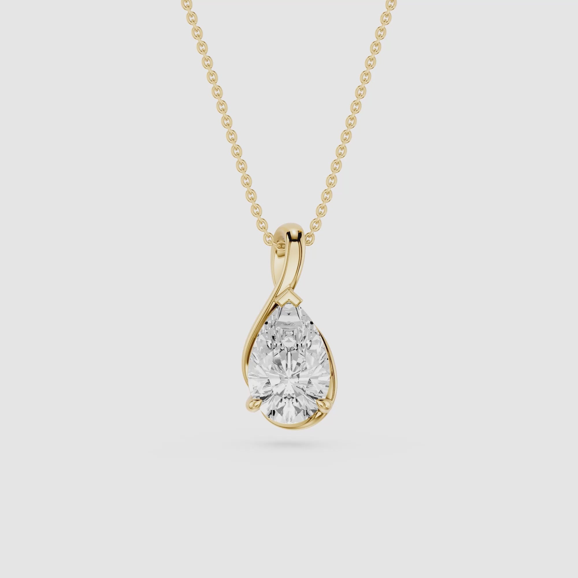 Pear Cut Lab Grown Diamond Drop Pendant
