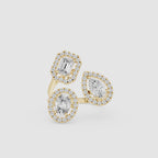 Multi Shape Lab Grown Diamond Halo Statement Ring