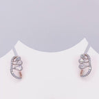 Teardrop Lab Grown 3 Stone Diamond Climber Stud Earrings