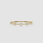 Lab Grown Diamond Halo Station Bangle Bracelet