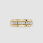 Round Diamond Milgrain Channel Set Band
