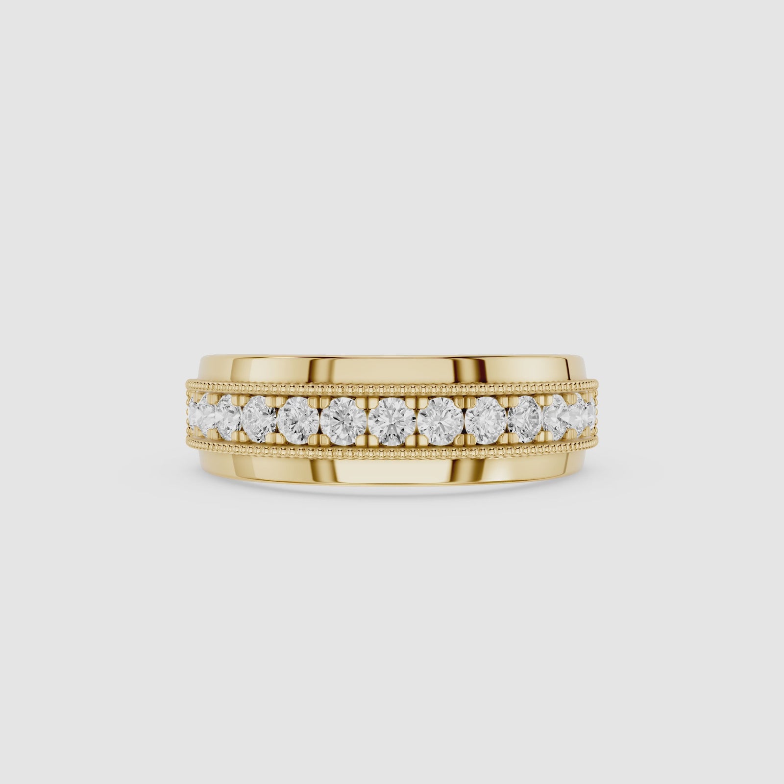 Round Cut Lab Grown Diamond Milgrain Channel Set Wedding Band
| mvp:SHARED:02